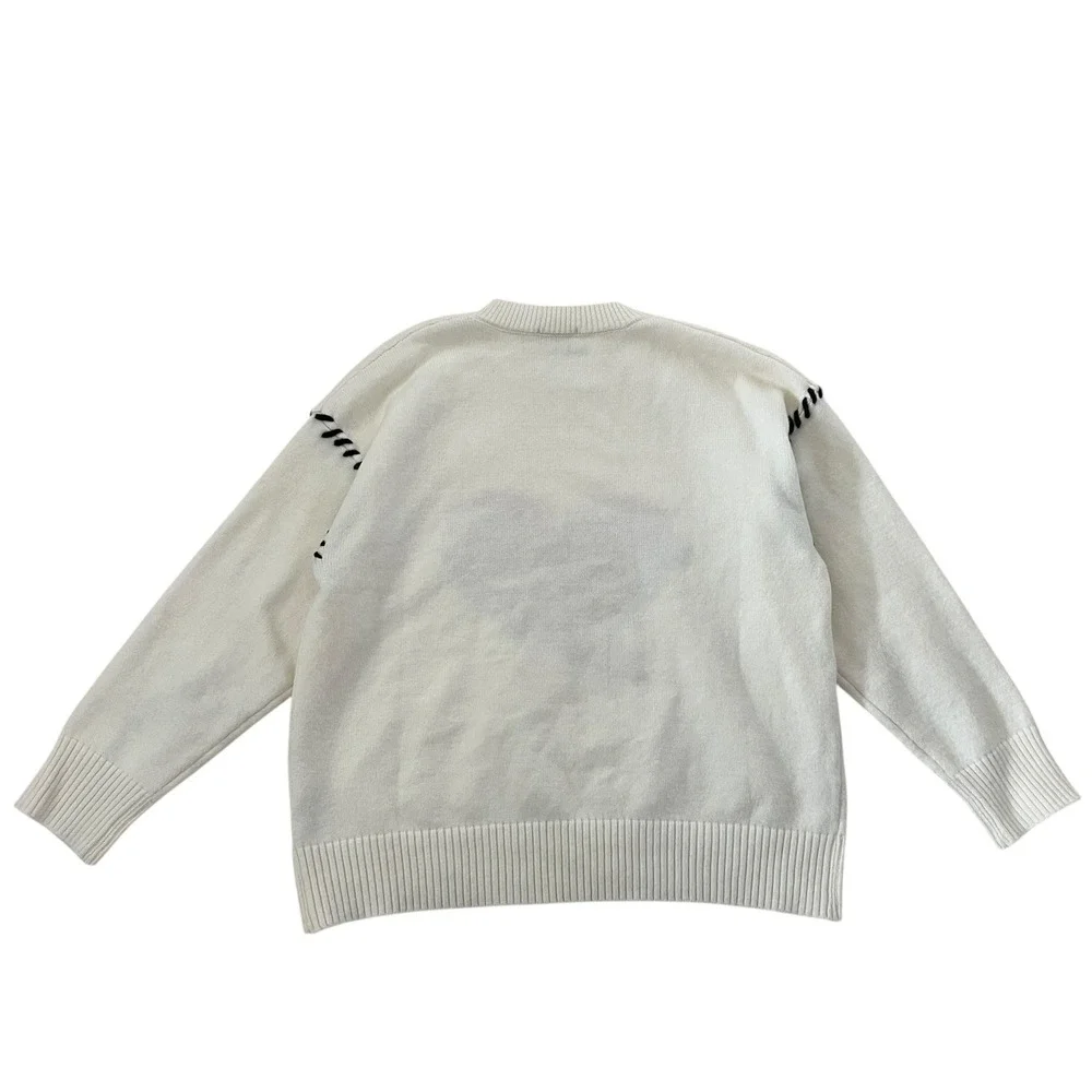 Jayley Collection Love Heart White Cashmere Jumper‎ Sweater SZ S/M